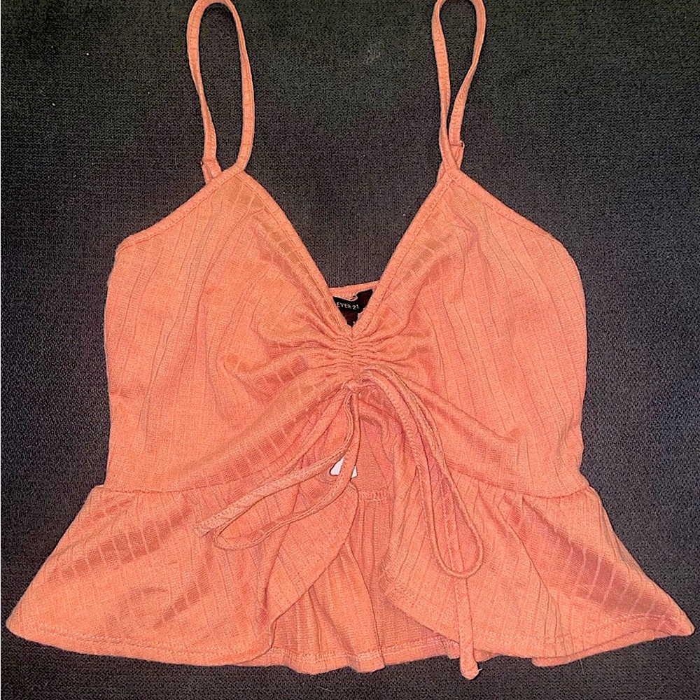 Baby Doll Peach Crop Top NWT